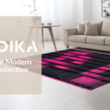 Ultra Soft Area Rug, Non Slip, Stain Resistant, Washable Area Rugs for Living Room, Bedroom, Sophisticated Artistic Ripple Motif(Pink)