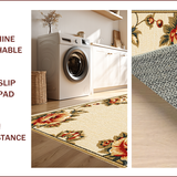 Ultra Soft Area Rug, Non Slip, Stain Resistant, Washable Area Rugs for Living Room, Bedroom, Vintage Floral Non-Slip Dining Room(Beige)