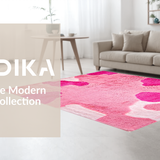 Ultra Soft Area Rug, Non Slip, Stain Resistant, Washable Area Rugs for Living Room, Bedroom, Elegant Soft Dreamy Atmosphere(Pink)
