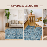 Contemporary Blue Toned Geometric Motif(Blue)