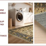 Ultra Soft Area Rug, Non Slip, Stain Resistant, Washable Area Rugs for Living Room, Bedroom, Elegant Neutral Paisley Aesthetic(Beige)