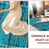 Ultra Soft Area Rug, Non Slip, Stain Resistant, Washable Area Rugs for Living Room, Bedroom, Elegant Nature-Infused Print Design(Blue)