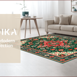 Ultra Soft Area Rug, Non Slip, Stain Resistant, Washable Area Rugs for Living Room, Bedroom, Traditional Green Velvet Prayer Mat for Mosque(Green)