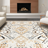 Ultra Soft Area Rug, Non Slip, Stain Resistant, Washable Area Rugs for Living Room, Bedroom, Minimalist Subtle Geometric Arrangement(Beige)