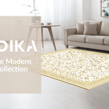 Ultra Soft Area Rug, Non Slip, Stain Resistant, Washable Area Rugs for Living Room, Bedroom, Contemporary Soft Tiled Composition(White)