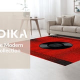 Ultra Soft Area Rug, Non Slip, Stain Resistant, Washable Area Rugs for Living Room, Bedroom, Stylish Black and White Pattern(Red)