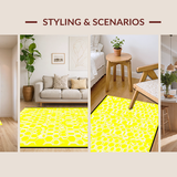 Ultra Soft Area Rug, Non Slip, Stain Resistant, Washable Area Rugs for Living Room, Bedroom, Whimsical Wave-Inspired Decor(Yellow)