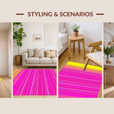 Ultra Soft Area Rug, Non Slip, Stain Resistant, Washable Area Rugs for Living Room, Bedroom, Luxurious Multicolor Spiral Design(Yellow)