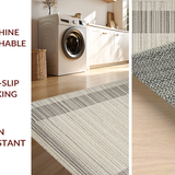 Ultra Soft Area Rug, Non Slip, Stain Resistant, Washable Area Rugs for Living Room, Bedroom, Stylish Modern Geometric Arrangement(Beige)