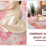 Ultra Soft Area Rug, Non Slip, Stain Resistant, Washable Area Rugs for Living Room, Bedroom, Charming Pink Floral Elegance(Pink)