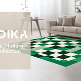 Chic Textured Retro Checker Motif(Green)