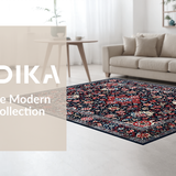 Ultra Soft Area Rug, Non Slip, Stain Resistant, Washable Area Rugs for Living Room, Bedroom, Elegant Faded Floral Elegance(Blue)