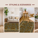 Ultra Soft Area Rug, Non Slip, Stain Resistant, Washable Area Rugs for Living Room, Bedroom, Vibrant Earth Tones Animal Design(Beige)