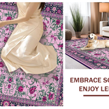 Ultra Soft Area Rug, Non Slip, Stain Resistant, Washable Area Rugs for Living Room, Bedroom, Chic Earthy Tones Floral Motif(Pink)