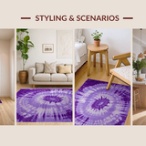 Ultra Soft Area Rug, Non Slip, Stain Resistant, Washable Area Rugs for Living Room, Bedroom, Fuzzy Rustic Watercolor Touch(Purple)