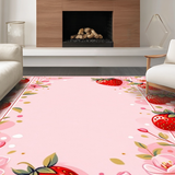 Ultra Soft Area Rug, Non Slip, Stain Resistant, Washable Area Rugs for Living Room, Bedroom, Adorable Bright Floral Arrangement(Pink)