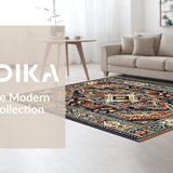 Ultra Soft Area Rug, Non Slip, Stain Resistant, Washable Area Rugs for Living Room, Bedroom, Sleek Minimalist Tiled Artwork(Brown)