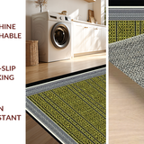Ultra Soft Area Rug, Non Slip, Stain Resistant, Washable Area Rugs for Living Room, Bedroom, Luxe Graphic Symmetrical Elements(Yellow)