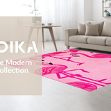 Ultra Soft Area Rug, Non Slip, Stain Resistant, Washable Area Rugs for Living Room, Bedroom, Vibrant Cute Animal Design(Pink)