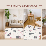 Ultra Soft Area Rug, Non Slip, Stain Resistant, Washable Area Rugs for Living Room, Bedroom, Stylish Abstract Animal Design(White)
