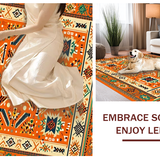 Ultra Soft Area Rug, Non Slip, Stain Resistant, Washable Area Rugs for Living Room, Bedroom, Eclectic Multi-Hued Geometric Art(Orange)