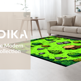 Ultra Soft Area Rug, Non Slip, Stain Resistant, Washable Area Rugs for Living Room, Bedroom, Rustic Forest Animal Print(Green)