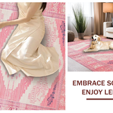 Ultra Soft Area Rug, Non Slip, Stain Resistant, Washable Area Rugs for Living Room, Bedroom, Minimalist Pink Graphic Scheme(Pink)