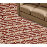 Ultra Soft Area Rug, Non Slip, Stain Resistant, Washable Area Rugs for Living Room, Bedroom, Rustic Gingerbread Braided Aesthetic(Red)