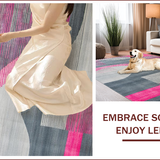 Ultra Soft Area Rug, Non Slip, Stain Resistant, Washable Area Rugs for Living Room, Bedroom, Contemporary Vibrant Geometric Motif(Gray)