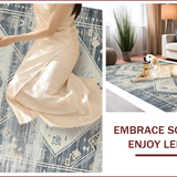 Ultra Soft Area Rug, Non Slip, Stain Resistant, Washable Area Rugs for Living Room, Bedroom, Chic Neutral Tiled Patterns(Gray)
