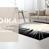 Ultra Soft Area Rug, Non Slip, Stain Resistant, Washable Area Rugs for Living Room, Bedroom, Sleek Minimalist Black and White Style(Black)