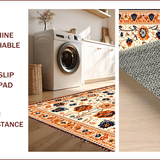 Ultra Soft Area Rug, Non Slip, Stain Resistant, Washable Area Rugs for Living Room, Bedroom, Vibrant Floral Bedroom High-Traffic Area Carpet(Ivory)