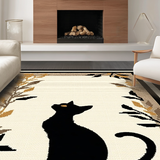 Ultra Soft Area Rug, Non Slip, Stain Resistant, Washable Area Rugs for Living Room, Bedroom, Contemporary Playful Cat Design(Beige)