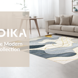 Ultra Soft Area Rug, Non Slip, Stain Resistant, Washable Area Rugs for Living Room, Bedroom, Serene Minimalist Tiled Artwork(Gray)