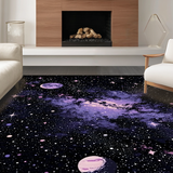 Ultra Soft Area Rug, Non Slip, Stain Resistant, Washable Area Rugs for Living Room, Bedroom, Colorful Night Sky Aesthetic(Purple)
