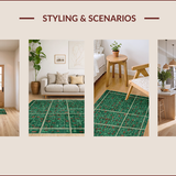 Ultra Soft Area Rug, Non Slip, Stain Resistant, Washable Area Rugs for Living Room, Bedroom, Colorful Urban Adventure Layout(Green)