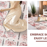 Ultra Soft Area Rug, Non Slip, Stain Resistant, Washable Area Rugs for Living Room, Bedroom, Coquette Bow Accent Rug, Girly Room Decor(Pink)