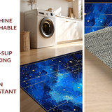 Ultra Soft Area Rug, Non Slip, Stain Resistant, Washable Area Rugs for Living Room, Bedroom, Whimsical Starlit Patterned Appeal(Blue)