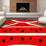Ultra Soft Area Rug, Non Slip, Stain Resistant, Washable Area Rugs for Living Room, Bedroom, Playful Fruit-Inspired Shag Creation(Red)