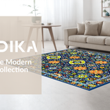 Dynamic Abstract Botanical Print(Blue)