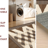 Ultra Soft Area Rug, Non Slip, Stain Resistant, Washable Area Rugs for Living Room, Bedroom, Sophisticated Checkerboard Visual Harmony(Beige)