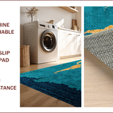 Ultra Soft Area Rug, Non Slip, Stain Resistant, Washable Area Rugs for Living Room, Bedroom, World Map Multicolor Bedroom Meditation Carpet(Blue)