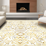Ultra Soft Area Rug, Non Slip, Stain Resistant, Washable Area Rugs for Living Room, Bedroom, Classic Soft Color Medallion Theme(Gold)