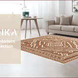 Ultra Soft Area Rug, Non Slip, Stain Resistant, Washable Area Rugs for Living Room, Bedroom, Western Aztec Non-Slip Living Room Rug(Brown)