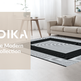 Ultra Soft Area Rug, Non Slip, Stain Resistant, Washable Area Rugs for Living Room, Bedroom, Sleek Abstract Patterned Composition(Black)