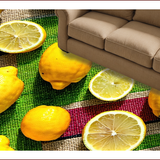 Ultra Soft Area Rug, Non Slip, Stain Resistant, Washable Area Rugs for Living Room, Bedroom, fruit lemon bath mat(Yellow)