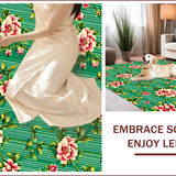Ultra Soft Area Rug, Non Slip, Stain Resistant, Washable Area Rugs for Living Room, Bedroom, Vintage Floral Bedroom Low Pile Soft Carpet(Green)