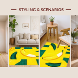 Ultra Soft Area Rug, Non Slip, Stain Resistant, Washable Area Rugs for Living Room, Bedroom, Fun Eclectic Kitchen Aesthetic(Yellow)