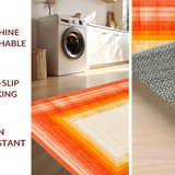 Ultra Soft Area Rug, Non Slip, Stain Resistant, Washable Area Rugs for Living Room, Bedroom, Bright Eclectic Diamond Composition(Orange)