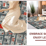Ultra Soft Area Rug, Non Slip, Stain Resistant, Washable Area Rugs for Living Room, Bedroom, Playful Wilderness Adventure Theme(Red)